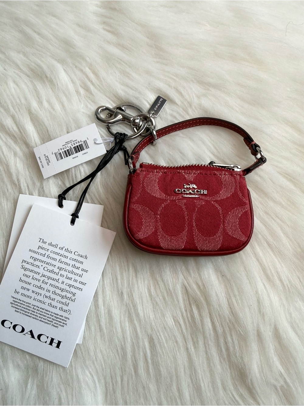 NWT COACH Mini Nolita Bag Charm In Signature Denim CDB23 Keychain Gift